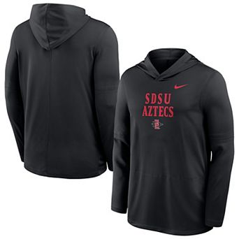Men's Nike Black San Diego State Aztecs Sideline Dri-FIT Lightweight Hooded Top