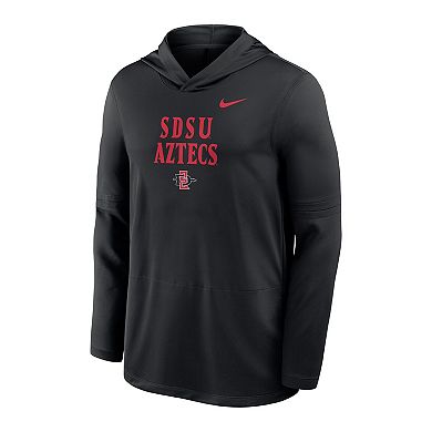 Men's Nike Black San Diego State Aztecs Sideline Dri-FIT Lightweight Hooded Top