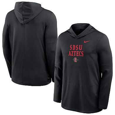 Men's Nike Black San Diego State Aztecs Sideline Dri-FIT Lightweight Hooded Top