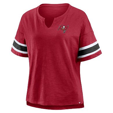 Women's Fanatics Red Tampa Bay Buccaneers Plus Size Redzone Notch Neck T-Shirt