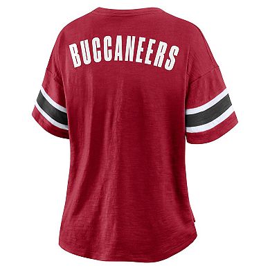 Women's Fanatics Red Tampa Bay Buccaneers Plus Size Redzone Notch Neck T-Shirt