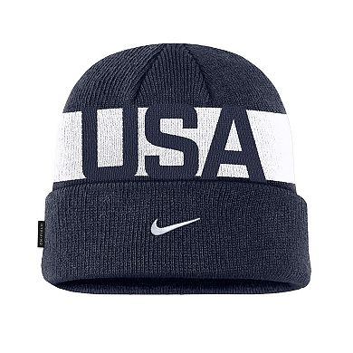 Men's Nike Navy Team USA On-Field Utility Cuffed Knit Hat