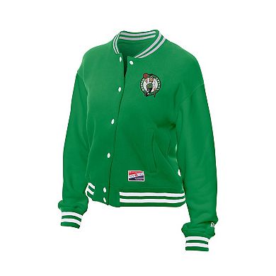 Women's New Era Kelly Green Boston Celtics Throwback Full-Snap Jacket