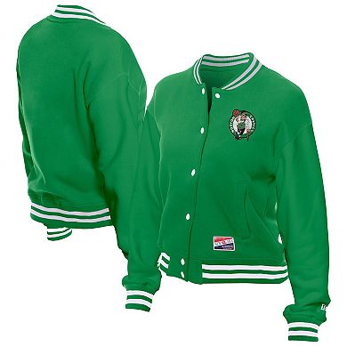 Women's New Era Kelly Green Boston Celtics Throwback Full-Snap Jacket