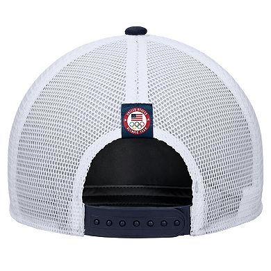 Men's Nike Navy Team USA Rise Pinch Panel Trucker Adjustable Hat