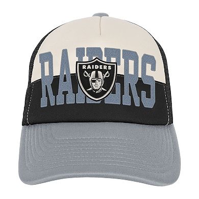 Youth White/Silver Las Vegas Raiders Modern Fan Trucker Adjustable Hat