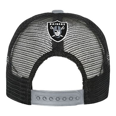 Youth White/Silver Las Vegas Raiders Modern Fan Trucker Adjustable Hat