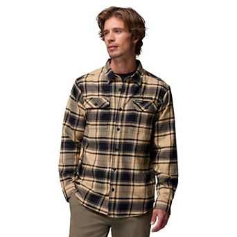 Men's Columbia Gold Purdue Boilermakers Flare Gun Omni-Wick Flannel Long Sleeve Button-Up Shirt