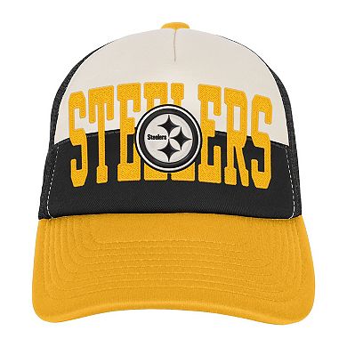 White/Gold Pittsburgh Steelers Modern Fan Trucker Adjustable Hat