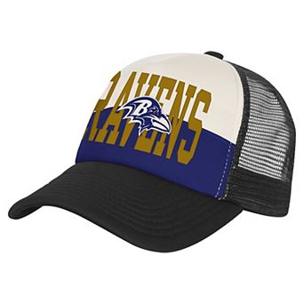 White/Black Baltimore Ravens Modern Fan Trucker Adjustable Hat