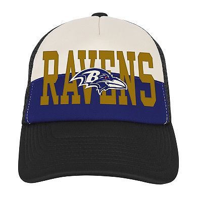 White/Black Baltimore Ravens Modern Fan Trucker Adjustable Hat
