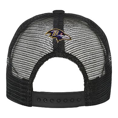 White/Black Baltimore Ravens Modern Fan Trucker Adjustable Hat