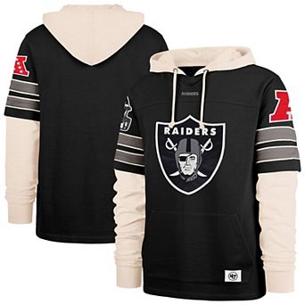 Men's '47 Black Las Vegas Raiders Split Zone Cornerback Duo Hoodie