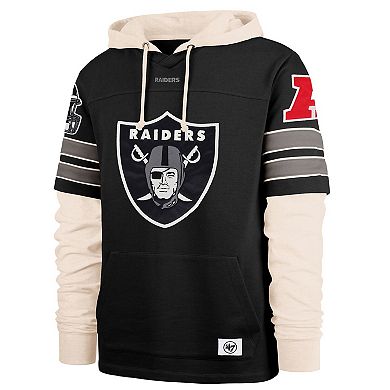 Men's '47 Black Las Vegas Raiders Split Zone Cornerback Duo Hoodie