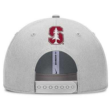 Men's Nike Gray Stanford Cardinal 2025 Sideline Dust Pinched Rise Adjustable Hat