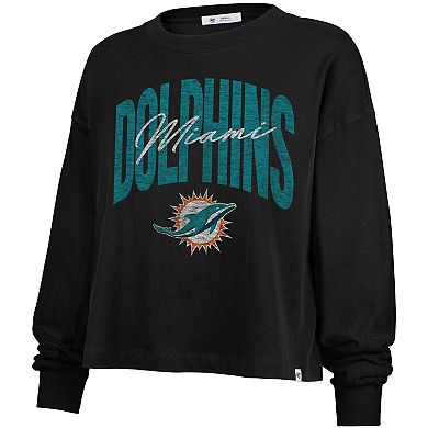 Women's '47 Black Miami Dolphins Muse Sydney Long Sleeve T-Shirt