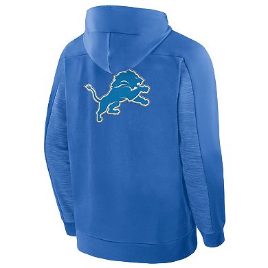 Men's Fanatics Blue Detroit Lions Checkdown Pass Full-Zip Hoodie