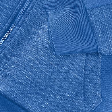 Men's Fanatics Blue Detroit Lions Checkdown Pass Full-Zip Hoodie