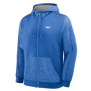 Men's Fanatics Blue Detroit Lions Checkdown Pass Full-Zip Hoodie