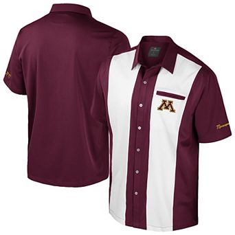 Men's Colosseum Maroon Minnesota Golden Gophers Strike Bowling Button-Up Shirt