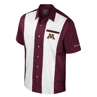 Men's Colosseum Maroon Minnesota Golden Gophers Strike Bowling Button-Up Shirt