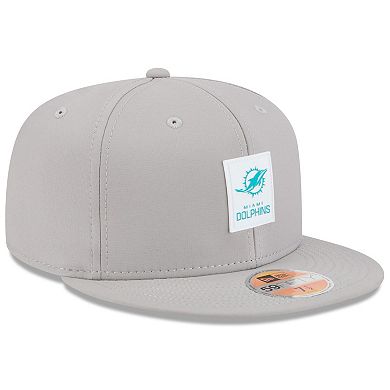 Men's New Era Gray Miami Dolphins 2025 Sideline 59FIFTY Fitted Hat