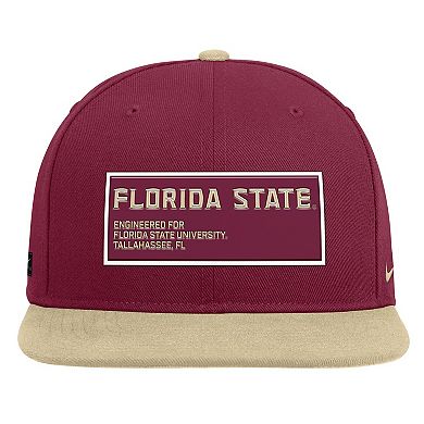 Men's Nike Garnet/Gold Florida State Seminoles 2025 On-Field Patch Pro Dri-FIT Snapback Hat