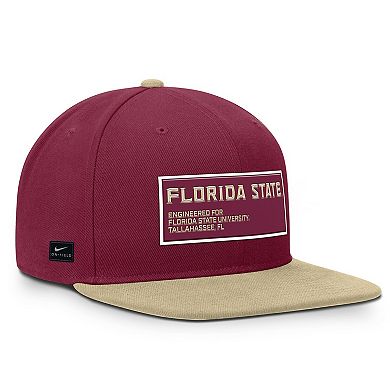 Men's Nike Garnet/Gold Florida State Seminoles 2025 On-Field Patch Pro Dri-FIT Snapback Hat