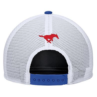 Men's Nike Royal SMU Mustangs 2025 On-Field Rise Trucker Performance Adjustable Hat