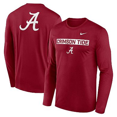 Men's Nike Crimson Alabama Crimson Tide Primetime Campus 2-Hit Legend Long Sleeve T-Shirt