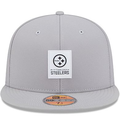 Men's New Era Gray Pittsburgh Steelers 2025 Sideline 59FIFTY Fitted Hat