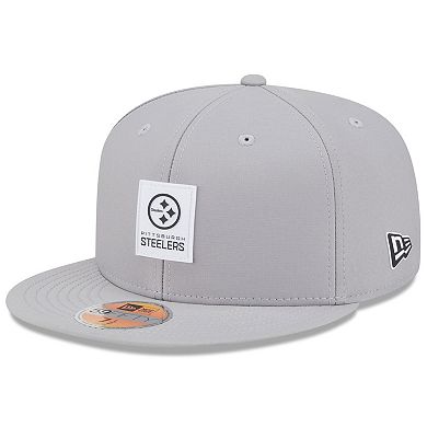 Men's New Era Gray Pittsburgh Steelers 2025 Sideline 59FIFTY Fitted Hat