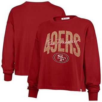 Women's '47 Scarlet San Francisco 49ers Plus Size Muse Sydney Long Sleeve T-Shirt