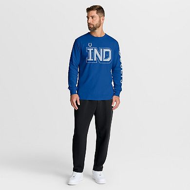 Men's Fanatics Royal Indianapolis Colts Hometown Sweep Legacy Long Sleeve T-Shirt