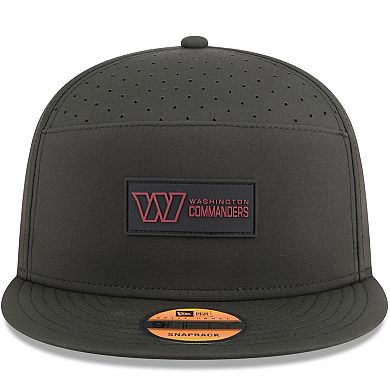 Men's New Era Black Washington Commanders 2025 Sideline Split Panel 9FIFTY Snapback Hat