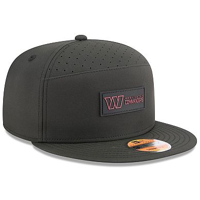 Men's New Era Black Washington Commanders 2025 Sideline Split Panel 9FIFTY Snapback Hat