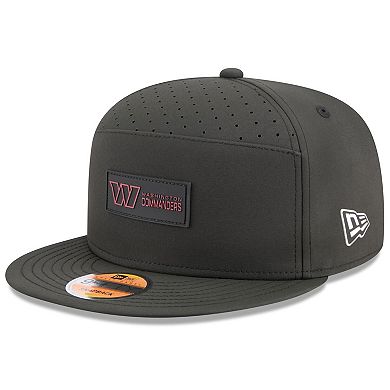 Men's New Era Black Washington Commanders 2025 Sideline Split Panel 9FIFTY Snapback Hat