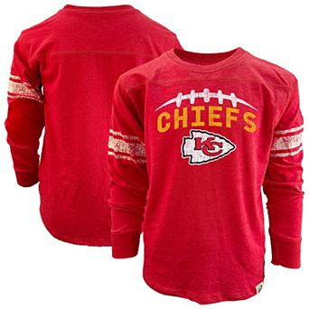 Youth Wes & Willy Red Kansas City Chiefs Football Long Sleeve T-Shirt
