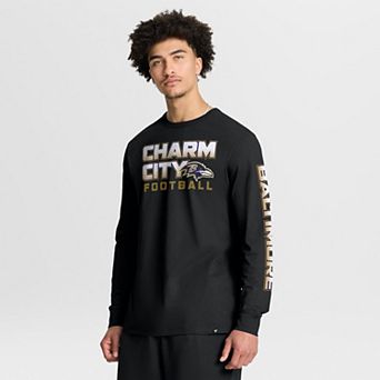 Men's Fanatics Black Baltimore Ravens Hometown Sweep Legacy Long Sleeve T-Shirt