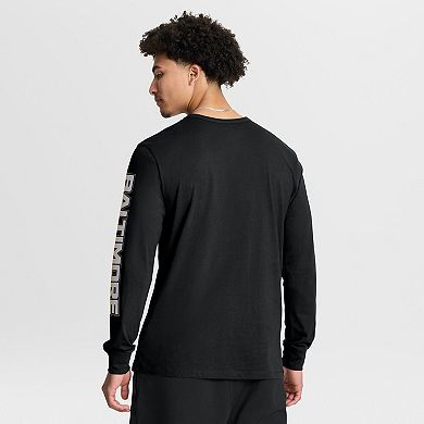 Men's Fanatics Black Baltimore Ravens Hometown Sweep Legacy Long Sleeve T-Shirt