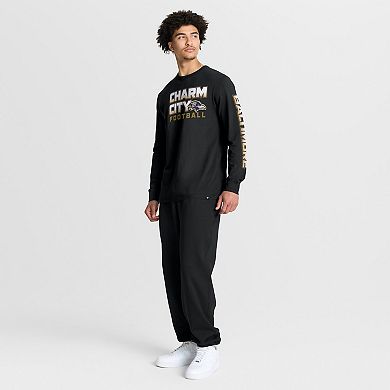 Men's Fanatics Black Baltimore Ravens Hometown Sweep Legacy Long Sleeve T-Shirt