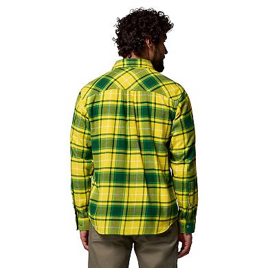 Men's Columbia Green Oregon Ducks Flare Gun Omni-Wick Flannel Long Sleeve Button-Up Shirt