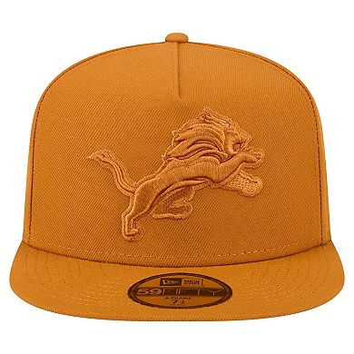 Men's New Era Brown Detroit Lions Color Pack A-Frame 59FIFTY Fitted Hat