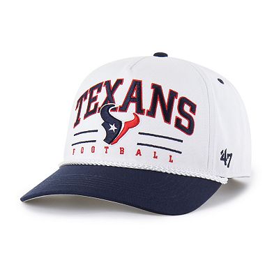 Men's '47 White/Navy Houston Texans Roscoe Two-Toned Hitch Adjustable Hat