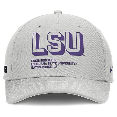 Men's Nike Gray LSU Tigers 2025 Sideline Dust Pinched Rise Adjustable Hat