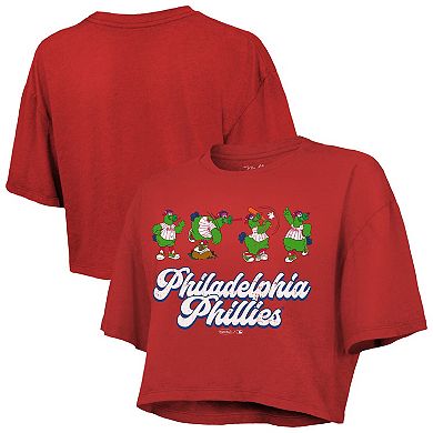 Women's Majestic Threads Red Philadelphia Phillies Boxy Crop T-Shirt