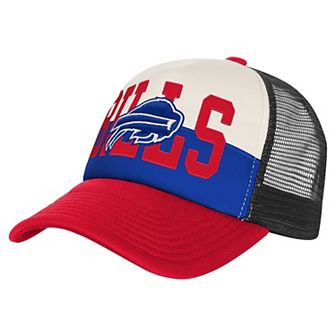 White/Red Buffalo Bills Modern Fan Trucker Adjustable Hat