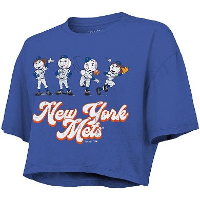 Women's Majestic Threads Royal New York Mets Boxy Crop T-Shirt