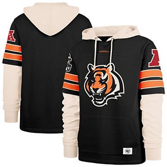 Men's '47 Black Cincinnati Bengals Split Zone Cornerback Duo Hoodie