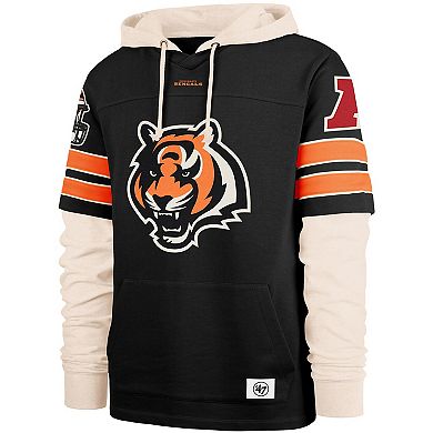 Men's '47 Black Cincinnati Bengals Split Zone Cornerback Duo Hoodie